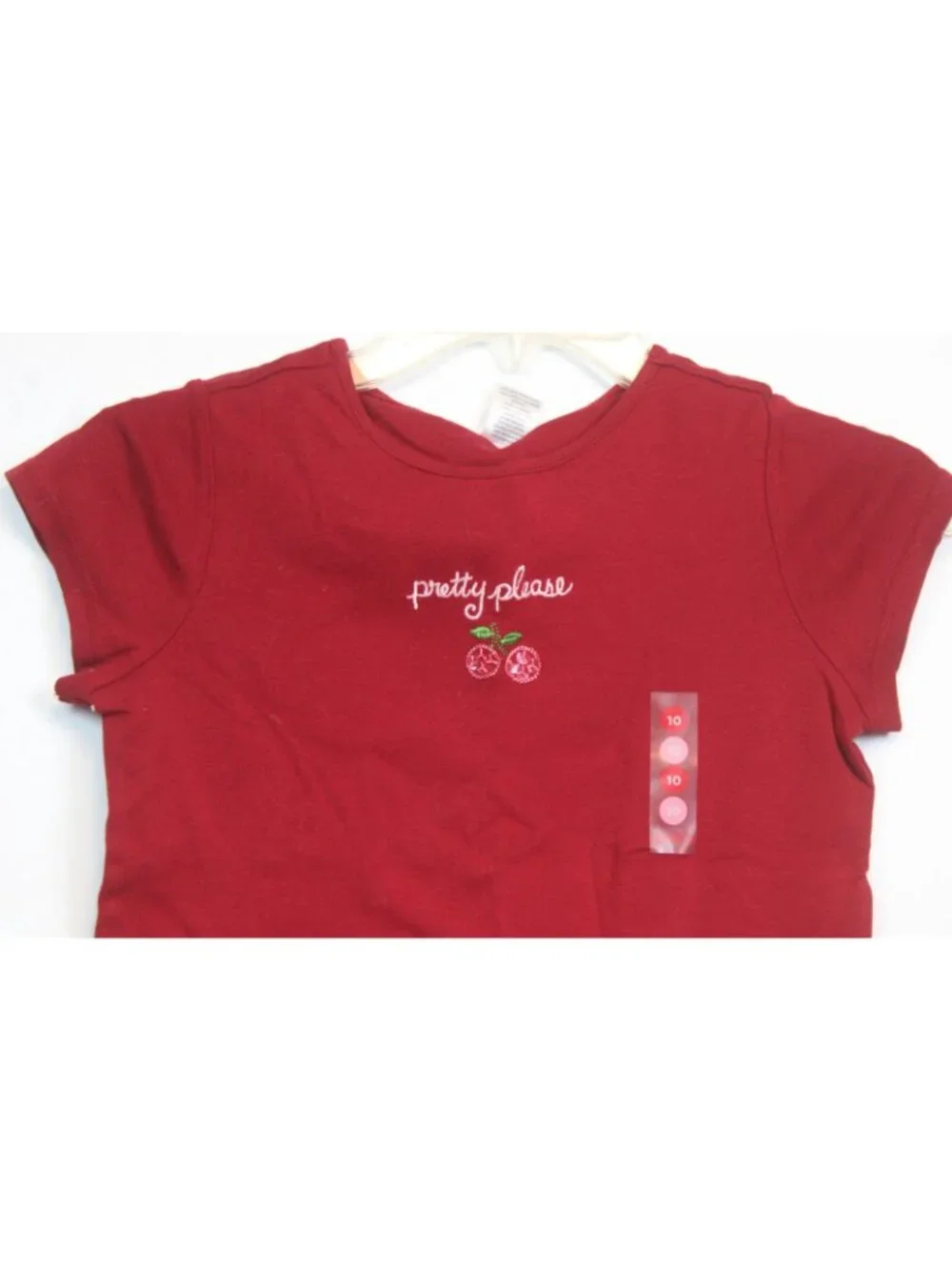2006 Gymboree Cherry Pie Pretty Please Sequin Red Shirt Bow sz 7 Cap Sleeve NEW